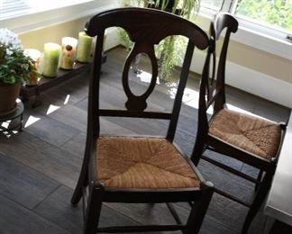 Pottery Barn Rattan Bottom Chairs