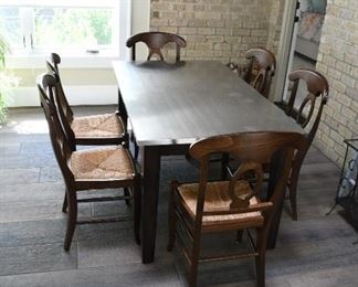 Pottery Barn Stainless Steele Top Table