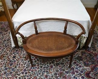 Oval Cane bottom Bench