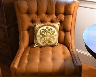 Rhodes  Furniture Copper Color Tufted Back Chairs