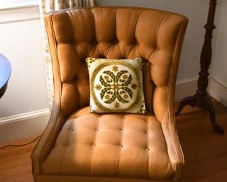Rhodes  Furniture Copper Color Tufted Back Chairs