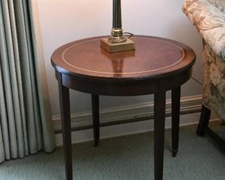 Leather Top Side Table