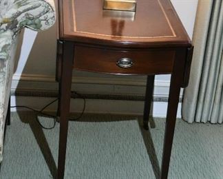 Leather Top End Table