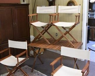 Directors Chairs and Portable Teak Table