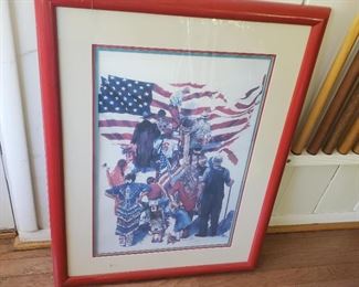 Lithograph Forest Hill Framed Watercolor Signed Karen Rae