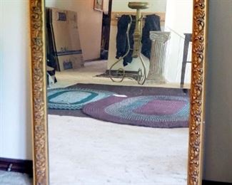 Gesso Wood Framed Wall Mirror, 24" x 34"