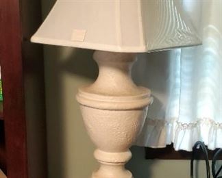 Ceramic 31.5" Table Lamp With Tapered Cloth Shade, Powers On