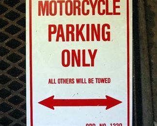 Motorcycle Parking Only Metal Sign, 18" x 12"