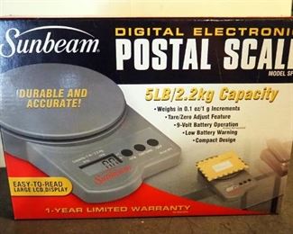 Sunbeam Battery Powered Balance Postal Scale, Model SP5, 5 Lb. Capacity, New In Box