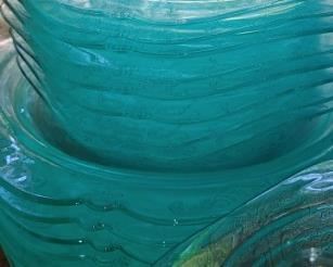 Hard to find Beautiful large set Teal Green Recollection by Indiana Glass Co. - Depression Era Madrid Pattern
Dinner & salad  plates , drinking goblets bowls & more