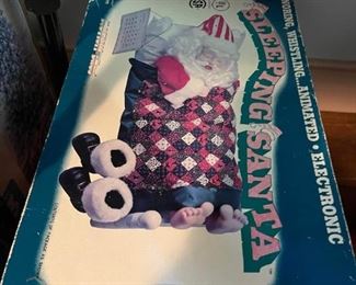 Vintage Sleeping Santa in box
