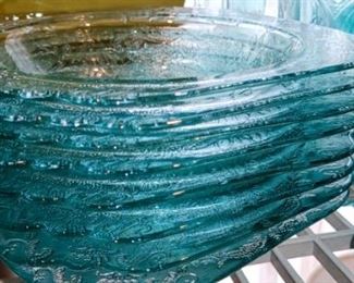 Hard to find Beautiful large set Teal Green Recollection by Indiana Glass Co. - Depression Era Madrid Pattern
Dinner & salad  plates , drinking goblets bowls & more
