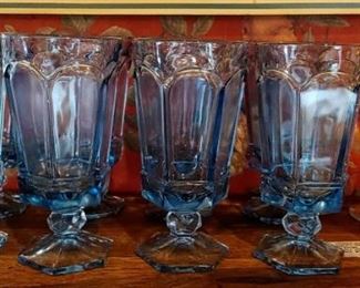 Blue Virginia Fostoria tea glasses