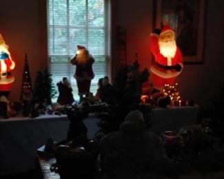 Vintage blow mold light up Santa's