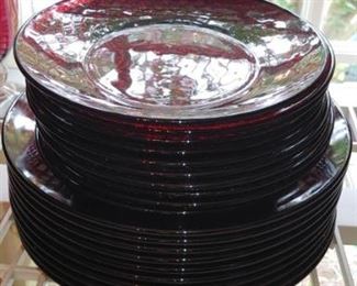 Ruby red dinner plates & salad plates