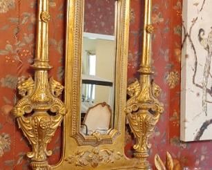FAUX Mid 20th Century French Louis XIV Style Giltwood Mirror