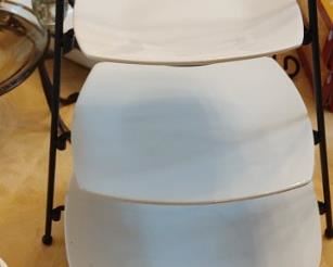 3 tiered ironstone & car t iron server