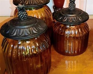 Designer Amber canister set