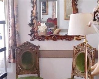 French Chairs & Mirror 