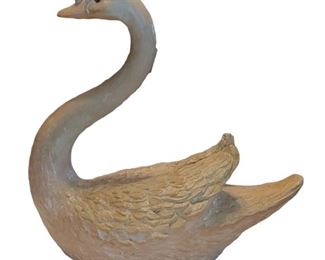 Very large terracotta colored Swan statue Universal statuary company