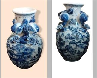 Blue and white Oriental vase