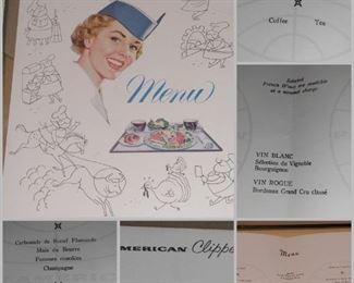 Framed Pan Am Clipper menu 1960
