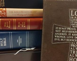 Bibles & TONS of Religious books. Great for a pastors Library! 