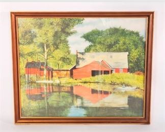 1949 Gene Pelham signed, framed print Peaceful Waters