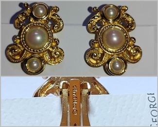 Vintage Gold Plated Christian Dior clip on earrings