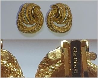 Vintage Gold Plated Christian Dior clip on earrings