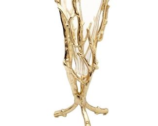 Pair Beauvais Gold 13'' Indoor / Outdoor Glass Table Vase