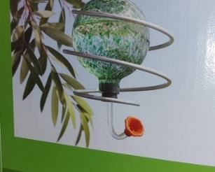 Glass hummingbird feeder