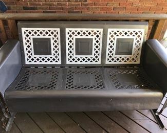 Super cool Mid Century, Burnt Company of Philadelphia, glider. If you want a mid century vibe for your patio, this is a great start!