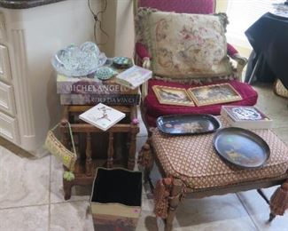 1 OF 2 FRENCH PARLOR CHAIRS, SCALAMANDRE FABRIC DOWN FILLED