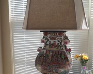 1 OF 2 LARGE ORIENTAL LAMPS