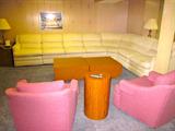 LEATHER SECTIONAL SET AND CHAIRS AND TABLES