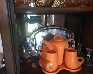 Pop of color!  Vintage chocolate set 