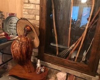 Walking sticks and a Turkey (made of cedar) 