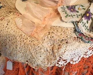 Hand crotchet doiles toppers and 