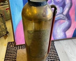 Brass copper fire extinguisher vintage