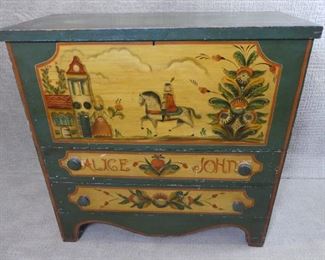 Ralph Cahoon painted chest