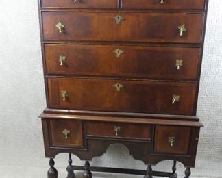 William & Mary 18th C. chest on frame