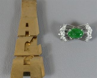 Gold money clip & brooch