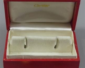 Pair Cartier 18k gold cufflinks w/sapphires