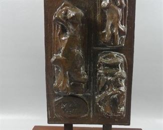 Modernist bronze plaque
