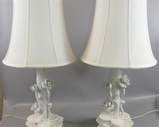 Pair Italian ceramic mid-century lamps