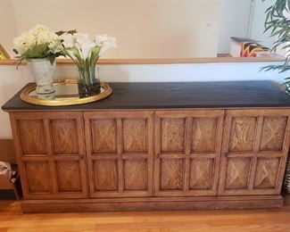 Now over 50% off   $400 MCM console cabinet with Slate top in pristine Condition