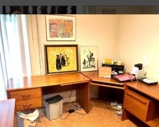 Corner teak desk $150