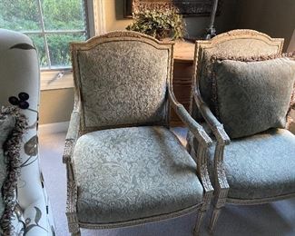 Like new condition Custom Thomasville arm chair with crackle finish.  Orig price $1800, now $450 each
