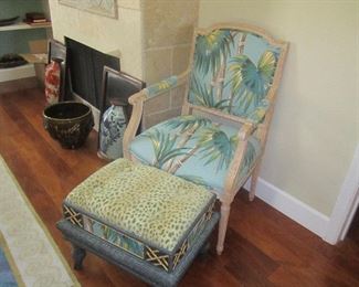 Pair of matching chairs - complimentary stool